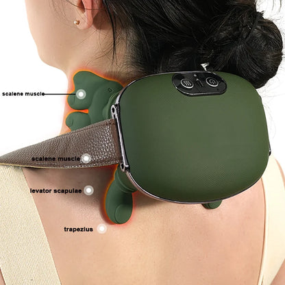 Brushless motor button biomimetic palm neck massager with 3 levels of strength and 2 levels of hot compress